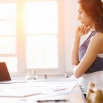 Woman in a Deskless Office