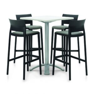 Place individual tables six feet apart in the break room or lunchroom.